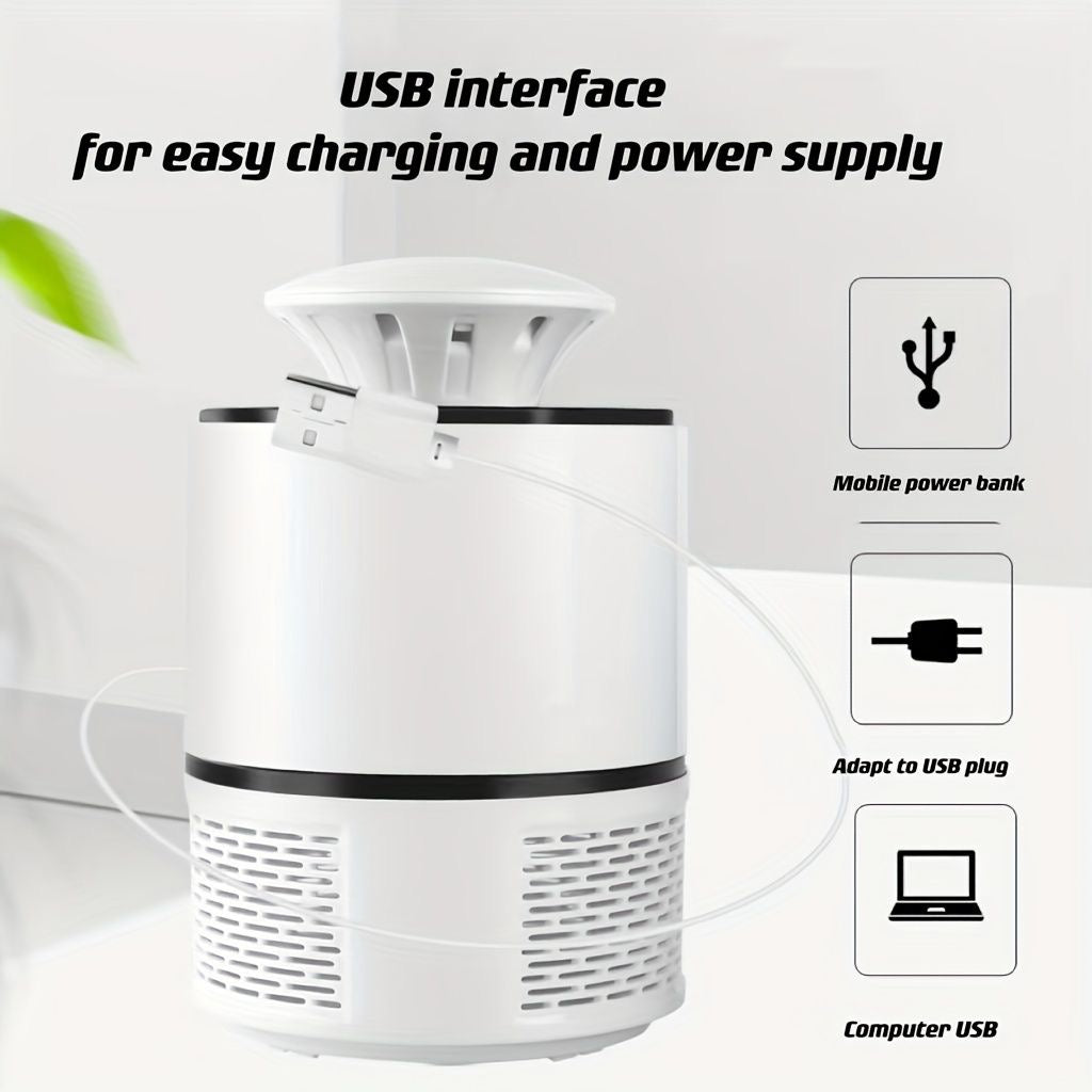 Silent USB-Powered Mosquito Trap Lamp Safe and Radiation-Free, Ideal for Bedroom or Garden Use