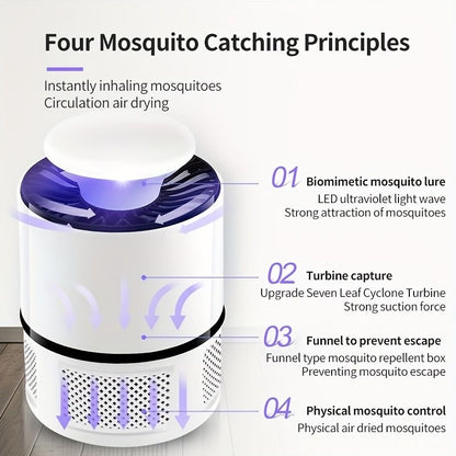 Silent USB-Powered Mosquito Trap Lamp Safe and Radiation-Free, Ideal for Bedroom or Garden Use