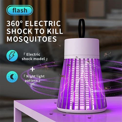 USB Electric Shock Mosquito Killer Lamp for Home with 360° Large Area Coverage, Silent Operation