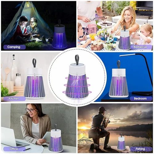 USB Electric Shock Mosquito Killer Lamp for Home with 360° Large Area Coverage, Silent Operation