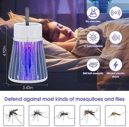 USB Electric Shock Mosquito Killer Lamp for Home with 360° Large Area Coverage, Silent Operation