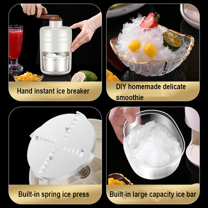 Portable Manual Ice Crusher Shaver with Durable Stainless Steel Blade